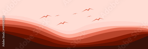 landscape flat design wave pattern for pattern background, wallpaper, background template, and backdrop design	