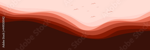 landscape flat design wave pattern for pattern background, wallpaper, background template, and backdrop design	