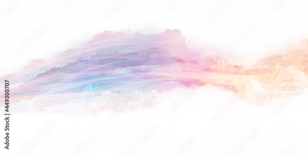 アルコールインクアート背景イラスト）虹色の波　幻想的　グラデーション　にじみ　水彩　綺麗　水