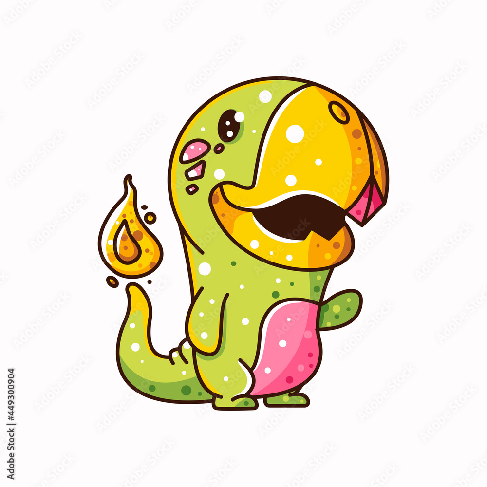 Naklejka premium cute turtle and dragon monster for icon, logo, sticker and illustration.