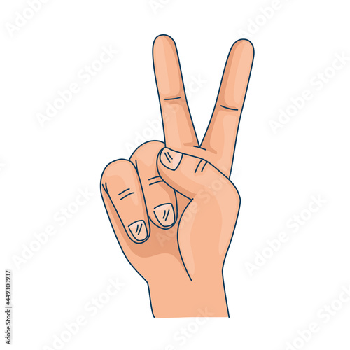 hand with peace and love signal