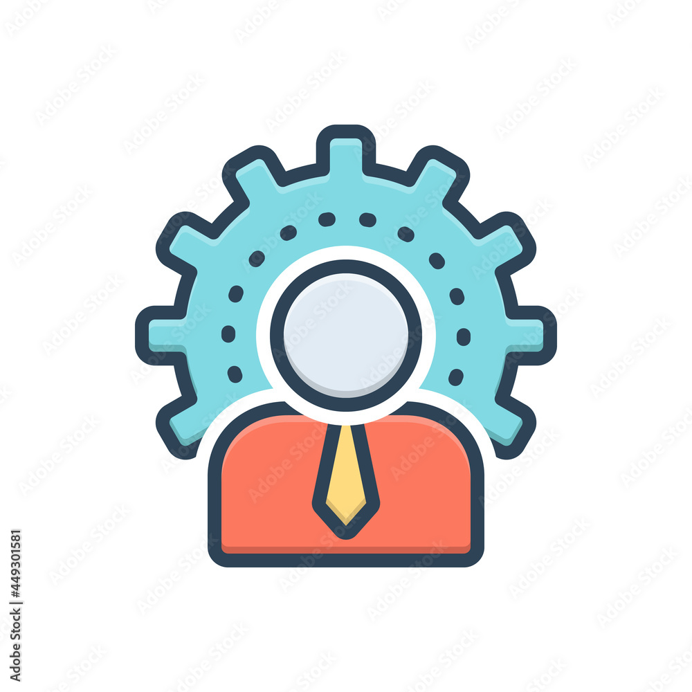 Color illustration icon for administration