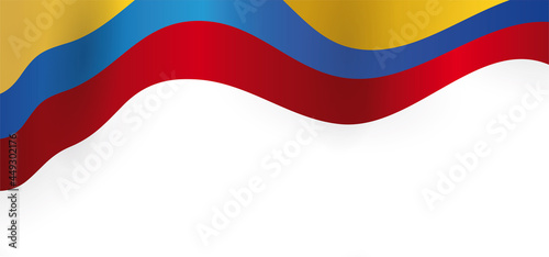 Fotografie Waving tricolor Colombian flag in the top, Vector illustration