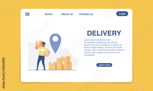 delivery landing page template. vector design