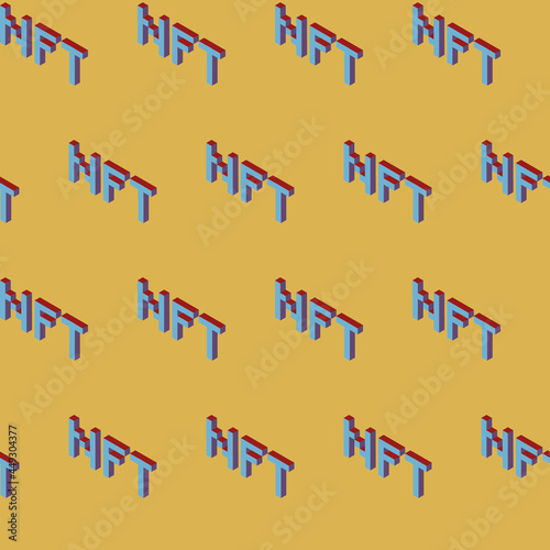 Summer seamless geometric pattern featuring cryptocurrency, non-fungible token. Vector design for web banner, business presentation, fabric, paper, packaging, diploma, certificate, story.