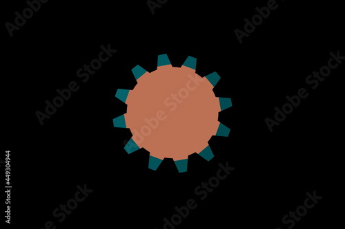figure in the form of a gear black background 3d rendering