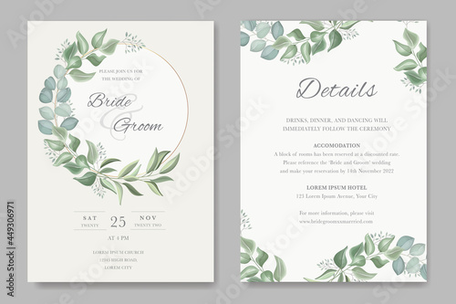 beautiful wedding invitation with floral template