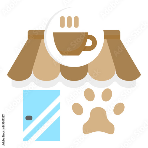 cat cafe flat icon