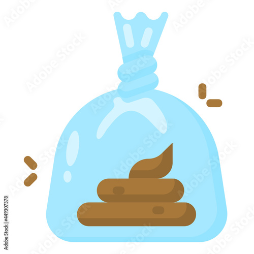dog poop flat icon
