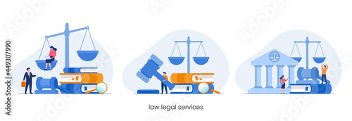 Canvas Print law firm and legal services concept, lawyer consultant, flat illustration vector