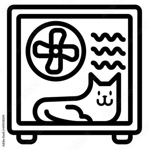 cat dryer outline icon