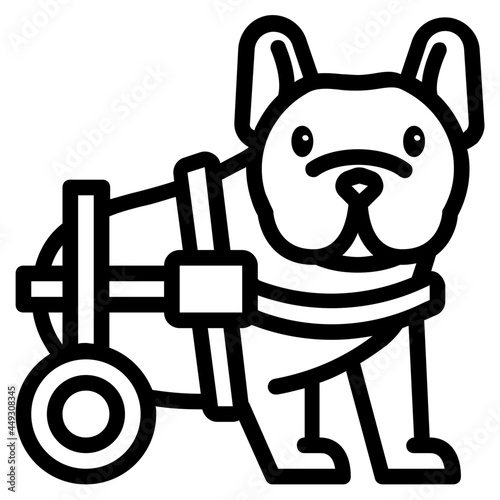 disabled dog outline icon