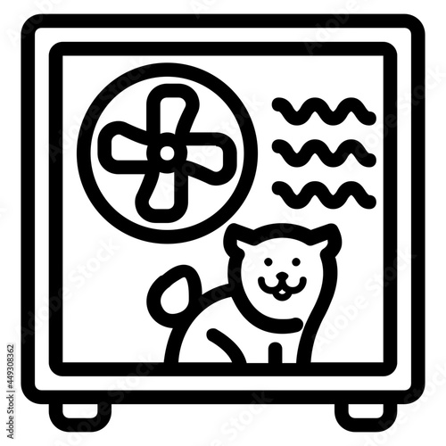 dog dryer outline icon