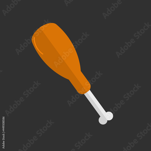 Vector illustration of chicken drumstick.