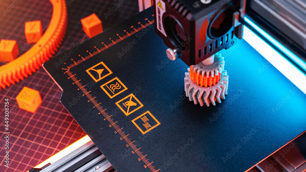 3D printer. 3d printing close up Stock Photo | Adobe Stock