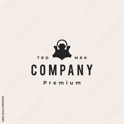leather shop store hipster vintage logo vector icon illustration