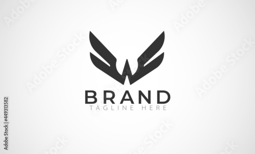 Initial W Wings modern simple Logo design, vector illustration