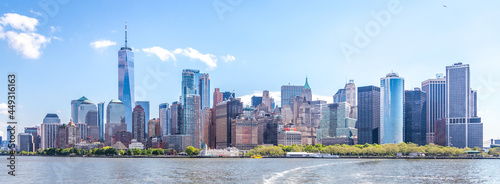 Skyline of Financial District and Lower Manhattan in New York City, USA