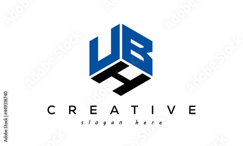 UBH letters creative logo with hexagon	 photo