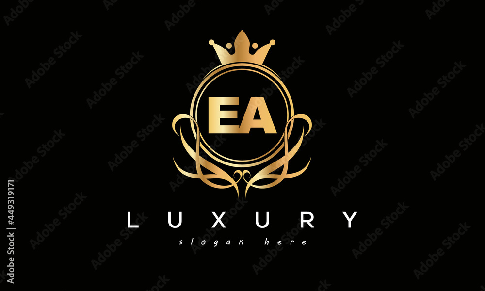 EA royal premium luxury logo with crown EA royal premium luxury logo with crown