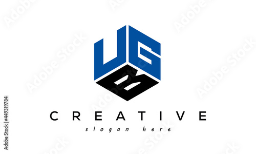 UGB letters creative logo with hexagon	 photo