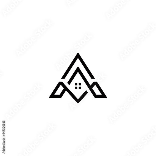 a m am ma initial real estate logo design vector template