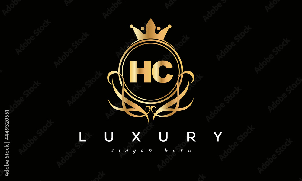 HC royal premium luxury logo with crown HC royal premium luxury logo with crown