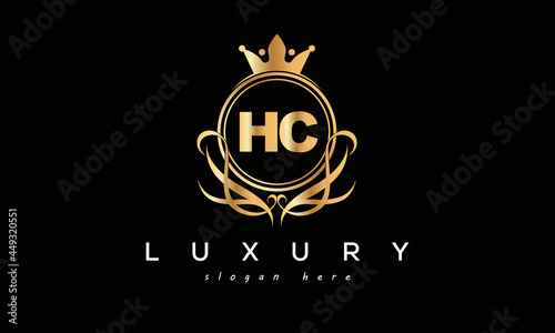 HC royal premium luxury logo with crown 