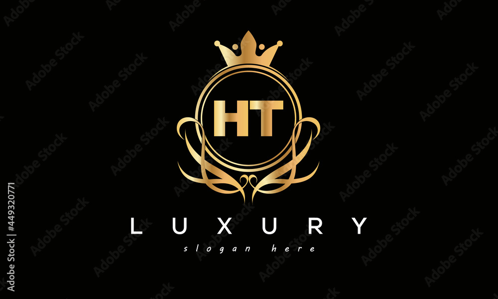 HT royal premium luxury logo with crown HT royal premium luxury logo with crown