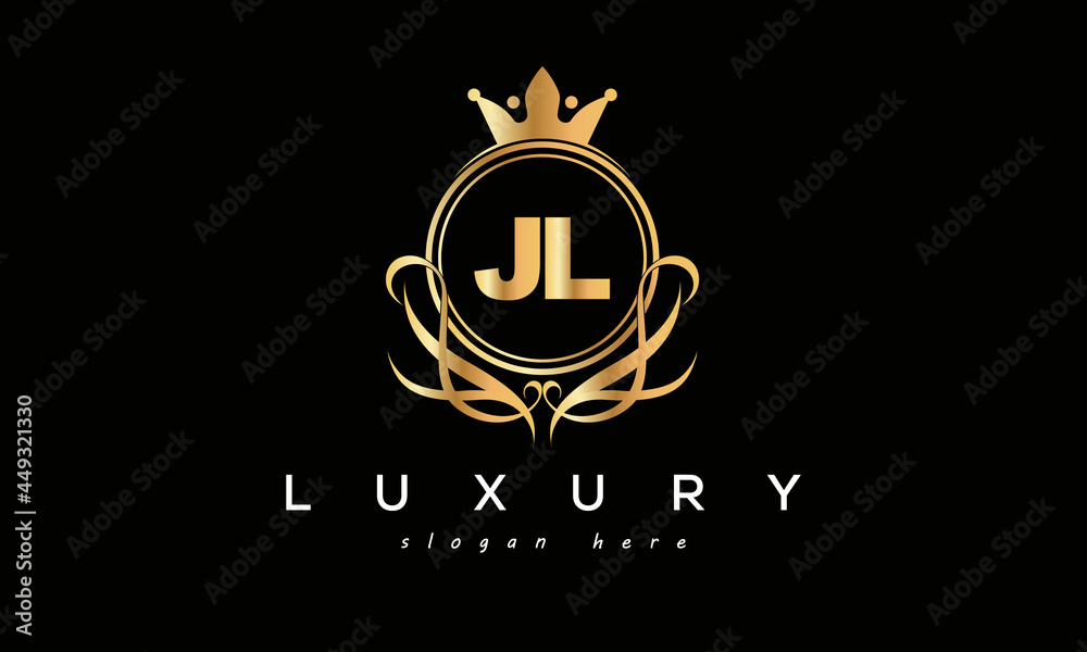 JL royal premium luxury logo with crown JL royal premium luxury logo with crown