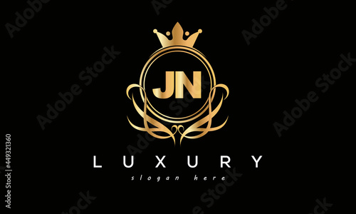 JN royal premium luxury logo with crown 