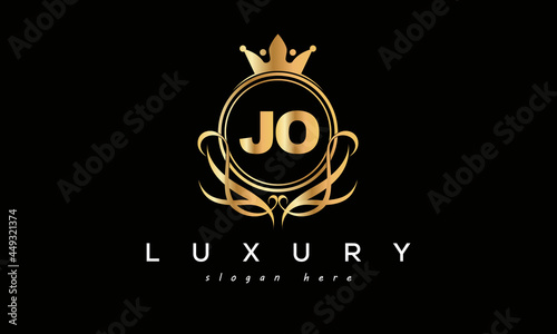 JO royal premium luxury logo with crown	