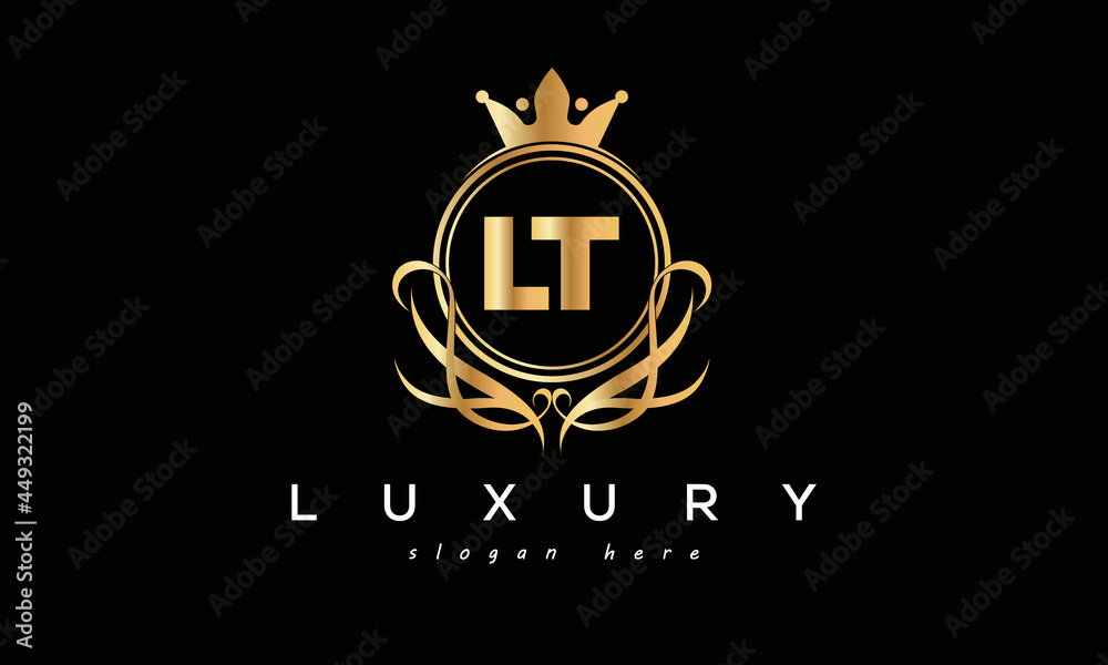 LT royal premium luxury logo with crown LT royal premium luxury logo with crown