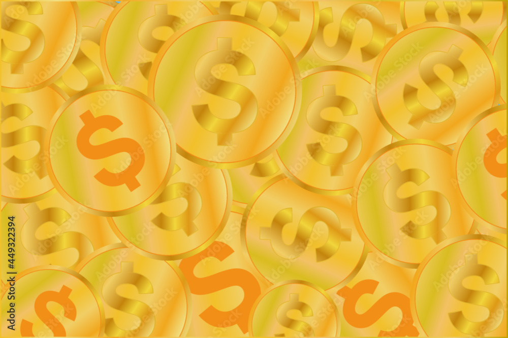 Gold coin background illustration made with a color gradation blend effect that makes it seem like a 3d texture Gold coin background illustration made with a color gradation blend effect that makes it seem like a 3d texture