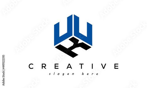 UUK letters creative logo with hexagon 