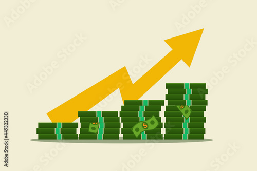 Illustration of the financial world that continues to grow for the better, made with a flat design