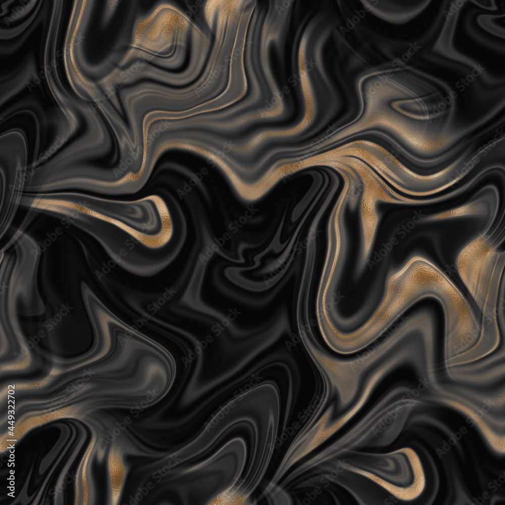 Abstract Liquid marble seamless background, print with black, grey, white color and gold lines glitter texture. Endless marbled pattern. Abstract Liquid marble seamless background, print with black, grey, white color and gold lines glitter texture. Endless marbled pattern.