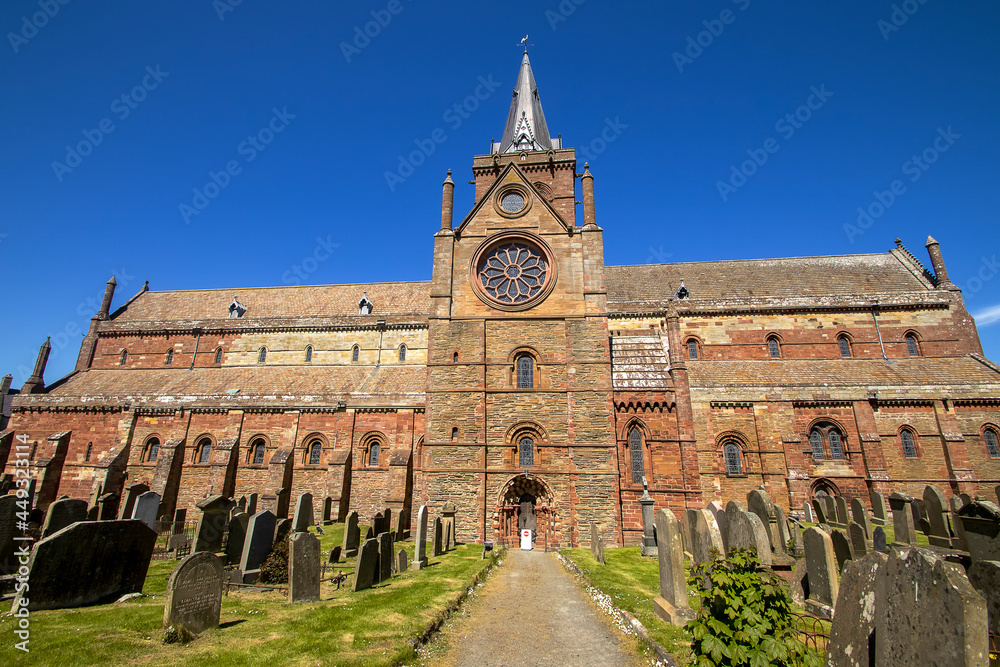 St Magnus Cathedral in Kirkwall on Orkney in Scotland, UK