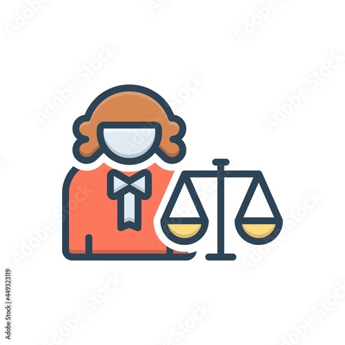Color illustration icon for lawyer