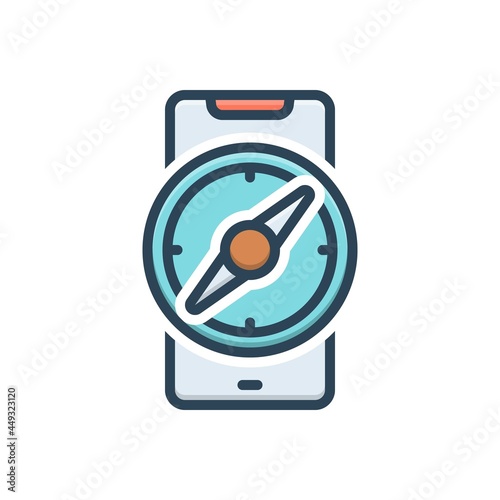 Color illustration icon for navigator