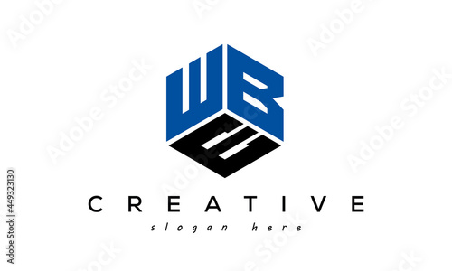 WBE letters creative logo with hexagon	 photo