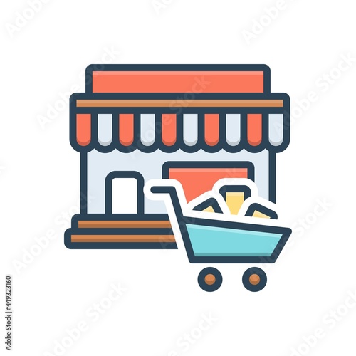Color illustration icon for purchases