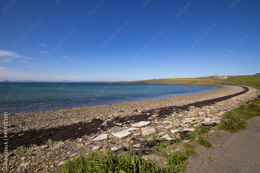 The rural landscape of the Orkney Islands in Scotland, UK The rural landscape of the Orkney Islands in Scotland, UK