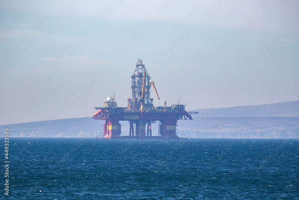 An oil rig in the Orkneys, Scotland, UK