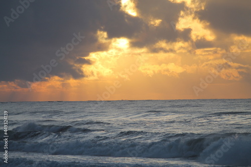 The Golden Sky over Bay of Bengal in the Morning , Puri, Orissa, India