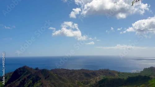 Mountain ocean view in Santa Rita, Guam photo