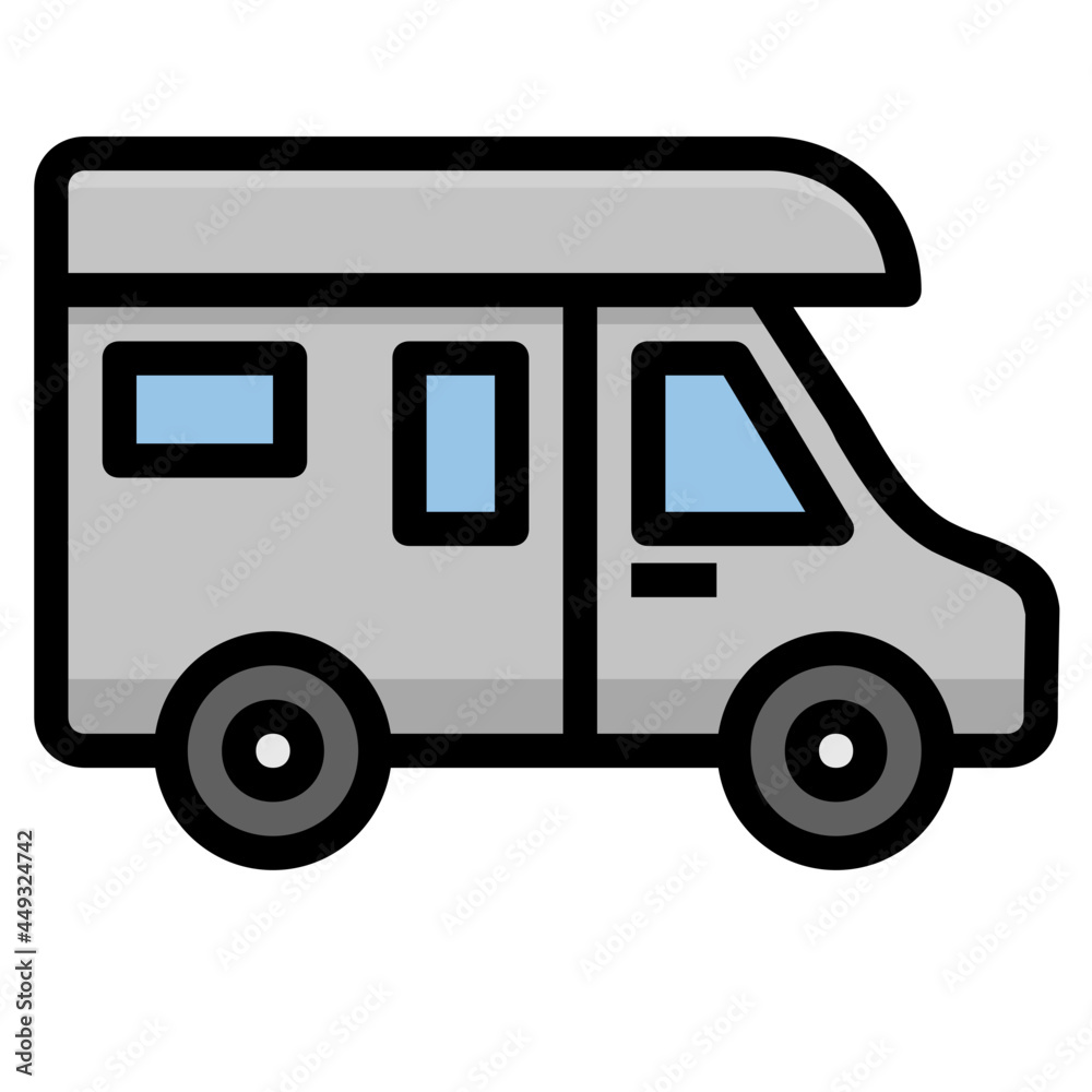 caravan line icon