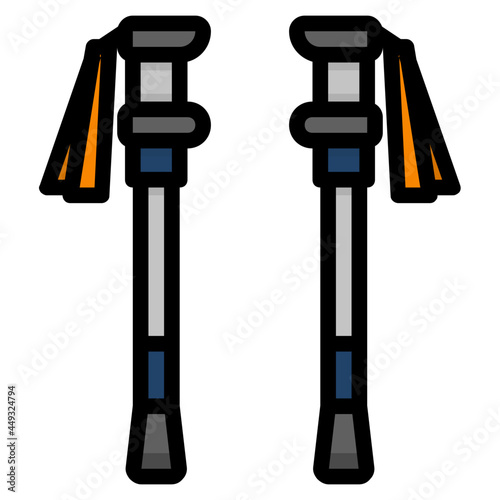 hiking line icon