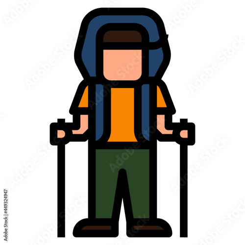 trekking line icon