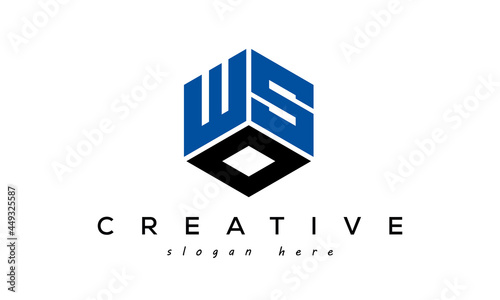 Letter WSO creative logo design vector	 photo